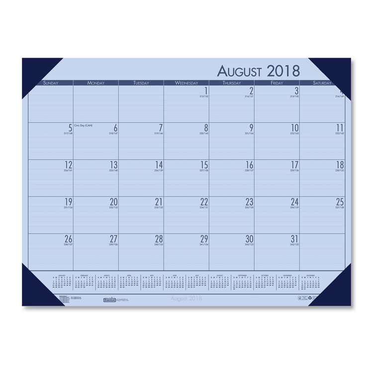 Picture of RECYCLED ECOTONES ACADEMIC DESK CALENDAR, 18.5 X 13, CORDOVAN CORNERS-Current Year