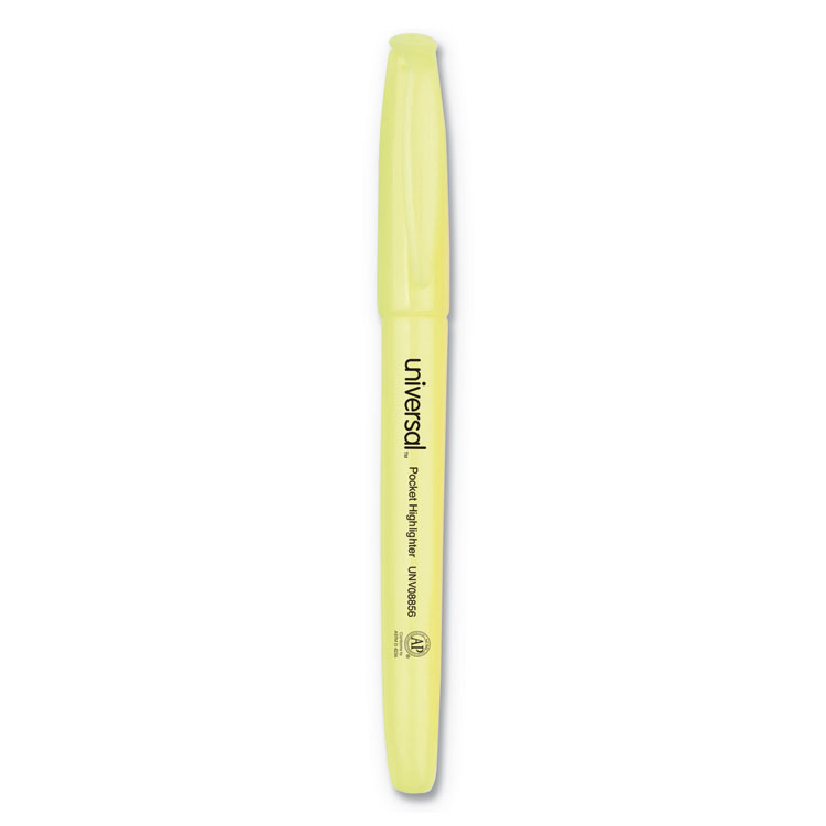 Picture of Pocket Clip Highlighter, Chisel Tip, Fluorescent Yellow Ink, 36/pack