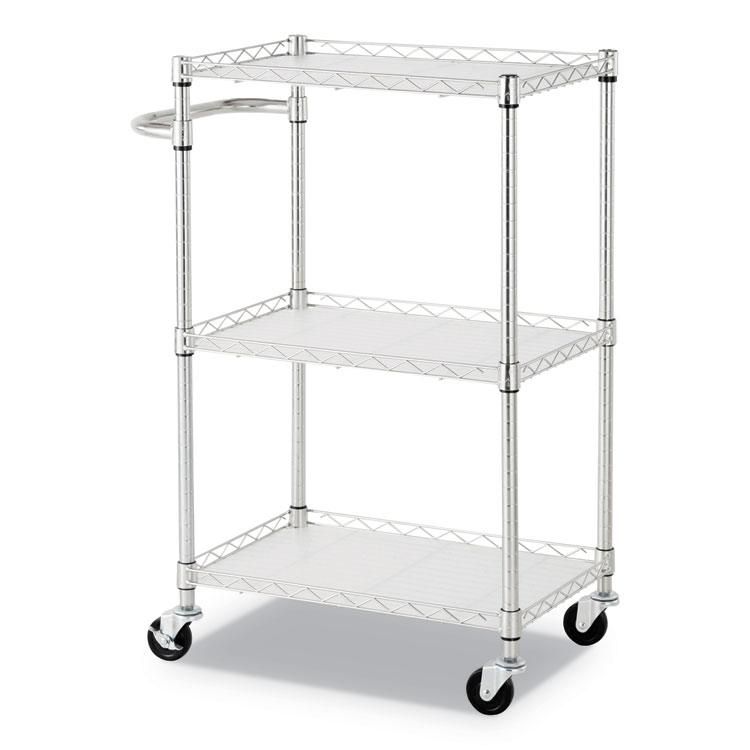 3-Shelf Wire Cart with Liners, 28 1/2