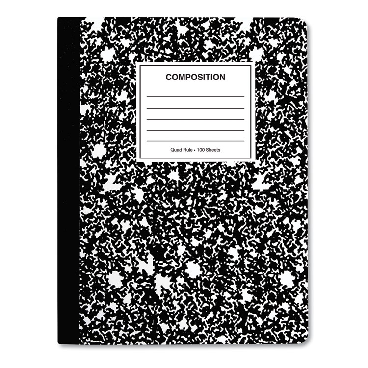 Picture of QUAD RULE COMPOSITION BOOK., QUADRILLE RULE, 7 1/2" X 9 3/4", 1 SUBJECT, BLACK