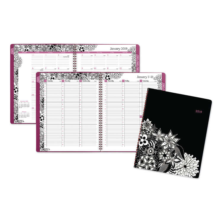 Picture of FLORADOODLE PROFESSIONAL WEEKLY/MONTHLY PLANNER, 9 3/8 X 11 3/8, Current Year