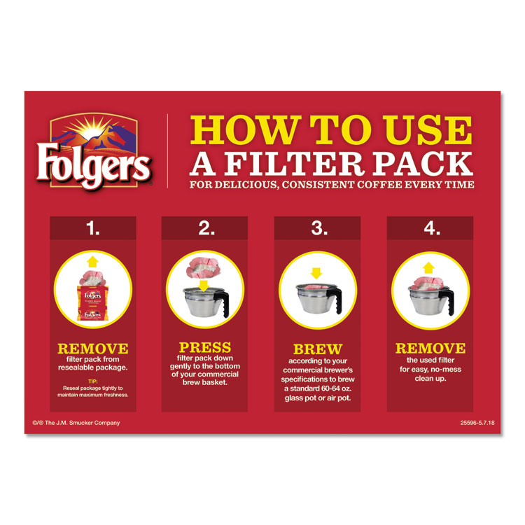FOL06239 Folgers® 06239 Coffee Filter Packs, Classic Roast, .9 oz, 10