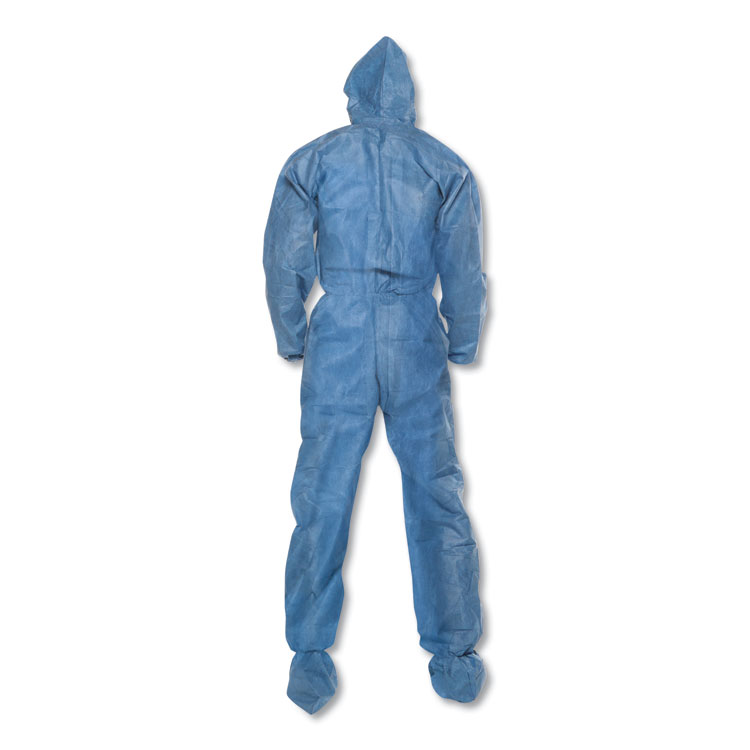 A60 Blood and Chemical Splash Protection Coveralls, 3X-Large, Blue, 20/Carton