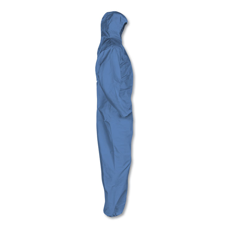 A60 Elastic-Cuff, Ankles & Back Hooded Coveralls, 3X Large, Blue, 20/Carton