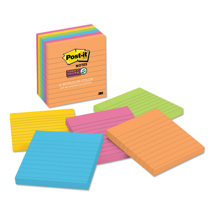 Post-it 6845SSP Super Sticky Meeting Notes, Assorted Colors, 8 x 6 Inch, 45  Sheet (Pack of 4)