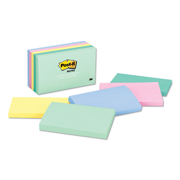 MMM663YW, Post-it® Notes 663-YW Original Pads in Canary Yellow, Note  Ruled, 5 x 8, 50 Sheets/Pad, 2 Pads/Pack
