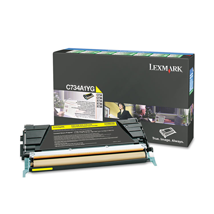 Picture of C734A1YG Toner, Return Program, 6000 Page-Yield, Yellow