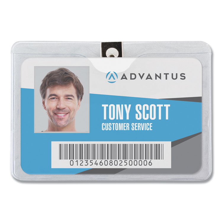 Advantus Antimicrobial ID & Security Badge and Reel Combo Pack, 20