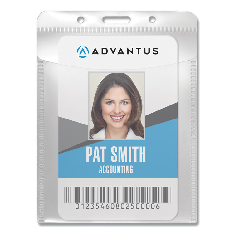 Advantus Rigid Two Badge RFID Blocking Smart Card Holder, Clear, 20/PK
