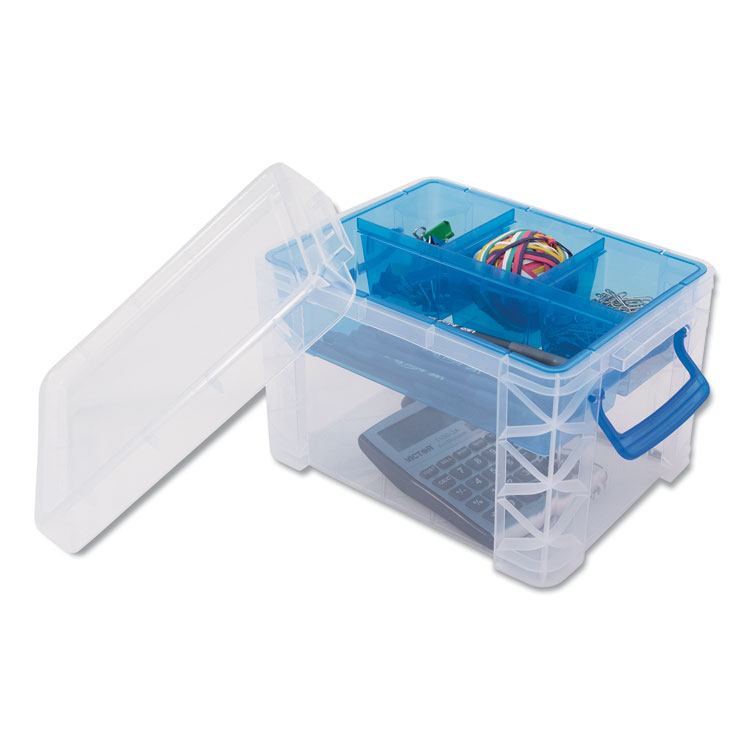 Super Stacker Large Pencil Box, Plastic, 9 x 5.5 x 2.62, Clear