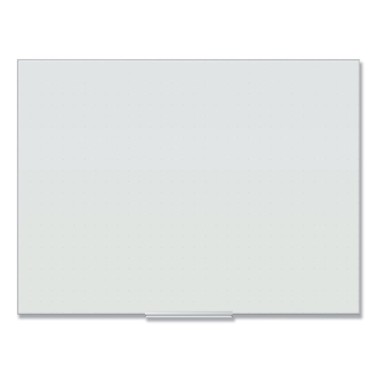 Floating Glass Ghost Grid Dry Erase Board, 48" x 36" (Actual Size: 47" x 35"), White Surface