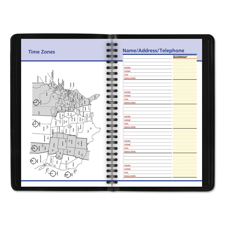 QuickNotes Weekly/Monthly Appointment Book, 8 x 4 7/8, Black, 2020