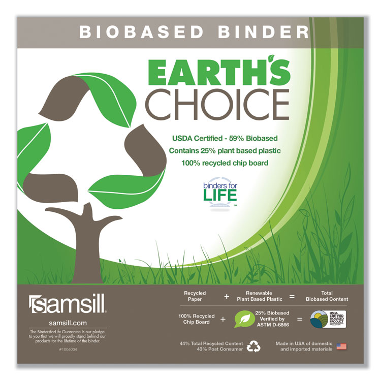 Earth's Choice Round Ring Reference Binder, 3 Rings, 2