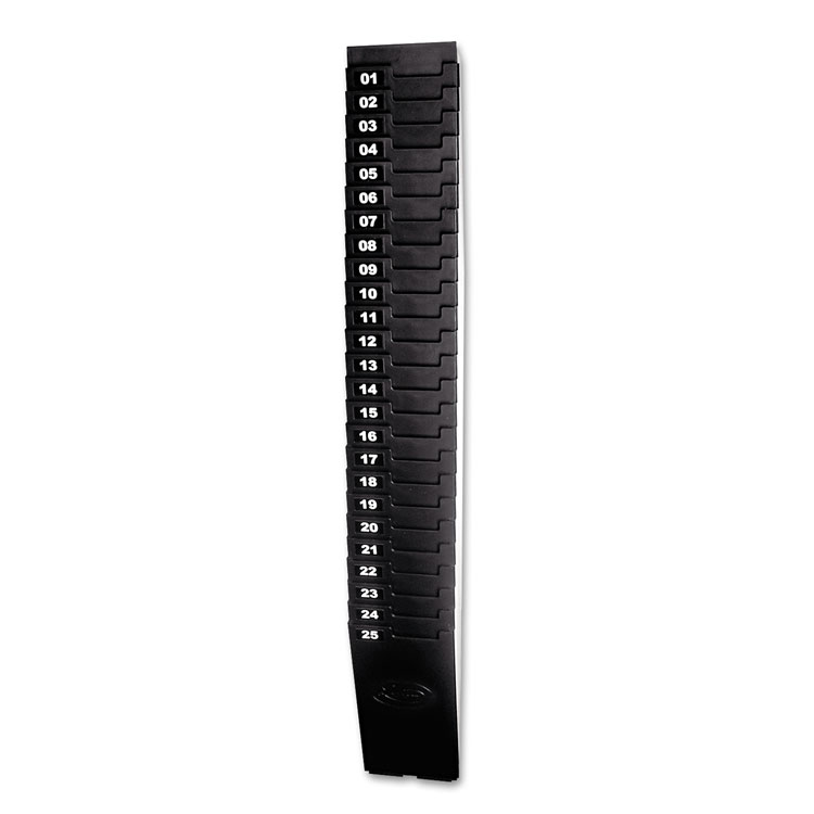 Picture of Expandable Time Card Rack, 25-Pocket, Holds 7" Cards, Plastic, Black