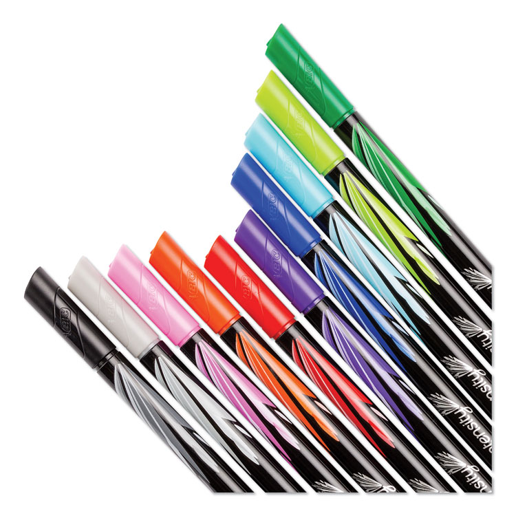 Water-Resistant Ink Porous Point Pen, Stick, Fine 0.4 mm, Assorted Ink and  Barrel Colors, Dozen - Burris Inc