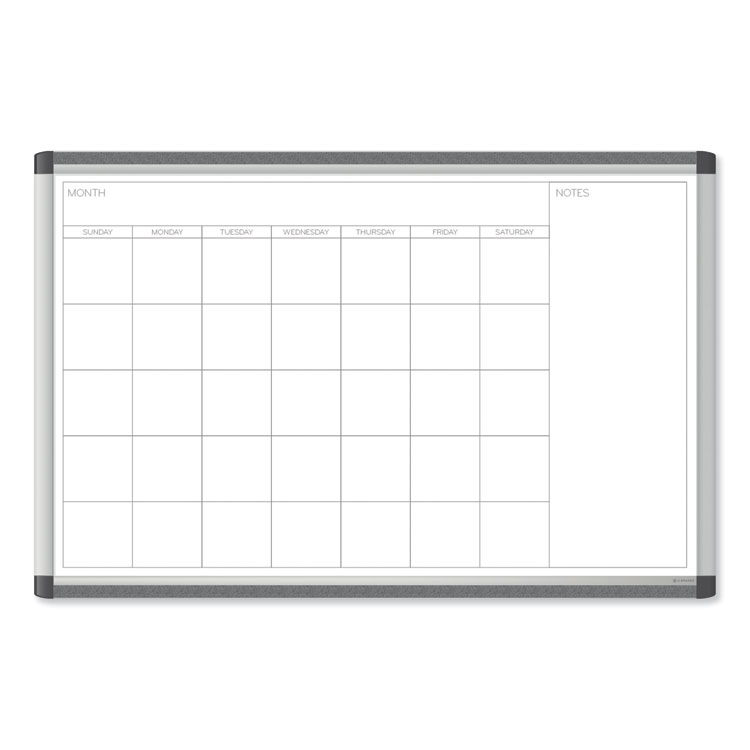 PINIT Magnetic Dry Erase Calendar, Monthly Planning/Scheduling, 36 x 24 (Actual Size: 35 x 23), White Surface, Aluminum Frame