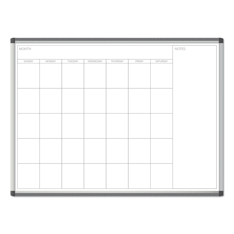 PINIT Magnetic Dry Erase Calendar, Monthly Planning/Scheduling, 48 x 36 (Actual Size: 47 x 35), White Surface, Aluminum Frame