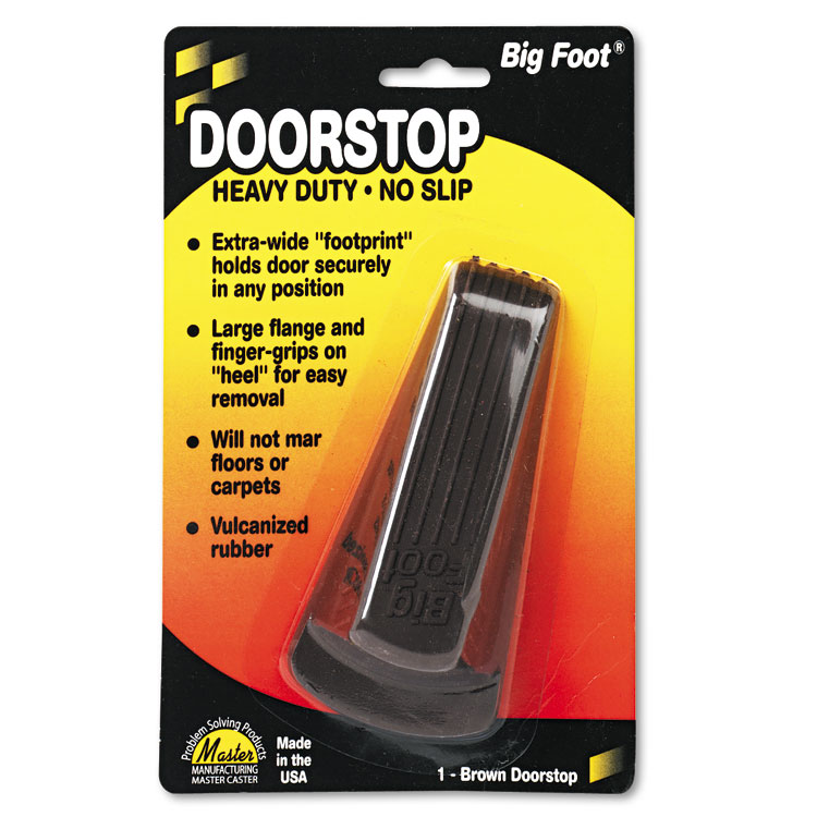 Picture of Big Foot Doorstop, No Slip Rubber Wedge, 2 1/4w x 4 3/4d x 1 1/4h, Brown