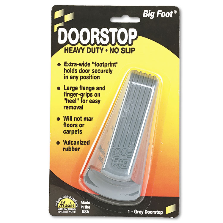 Picture of Big Foot Doorstop, No Slip Rubber Wedge, 2 1/4w x 4 3/4d x 1 1/4h, Gray