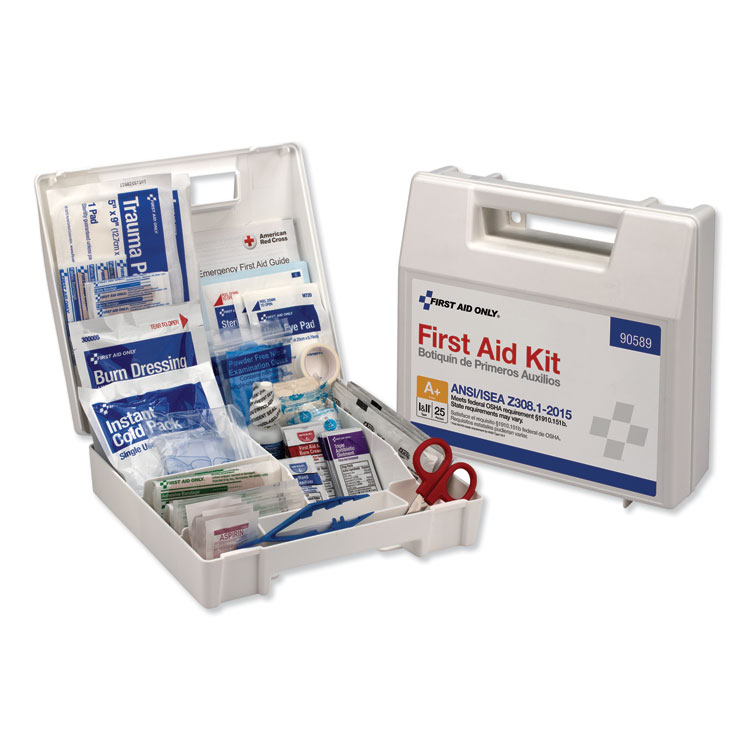 FAO90589 FIRST AID,ANSI+,25PRSN,WH