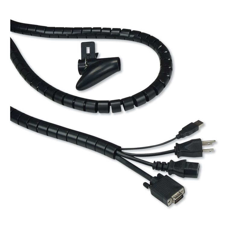 D-Line FC68B Medium-Duty Floor Cable Cover, 2 3/4 x 1/2 x 6 ft, Black -  FC68B
