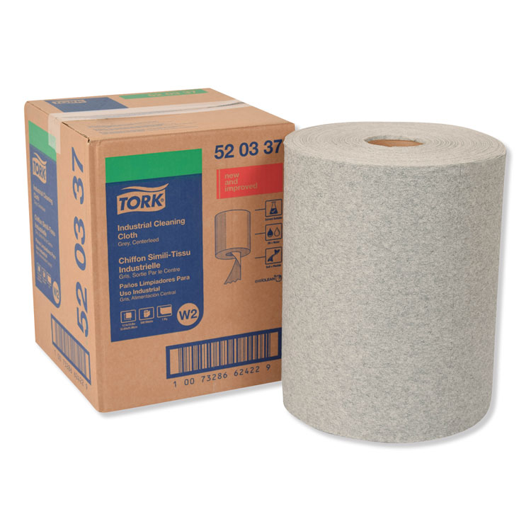 Industrial Cleaning Cloths, 1-Ply, 12.6 X 10, Gray, 500 Wipes/roll