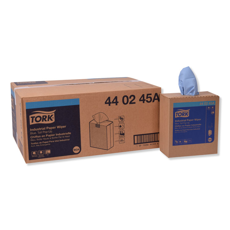 INDUSTRIAL PAPER WIPER, 4-PLY, 8.54 X 16.5, BLUE, 90 TOWELS/BOX, 10 BOX/CARTON