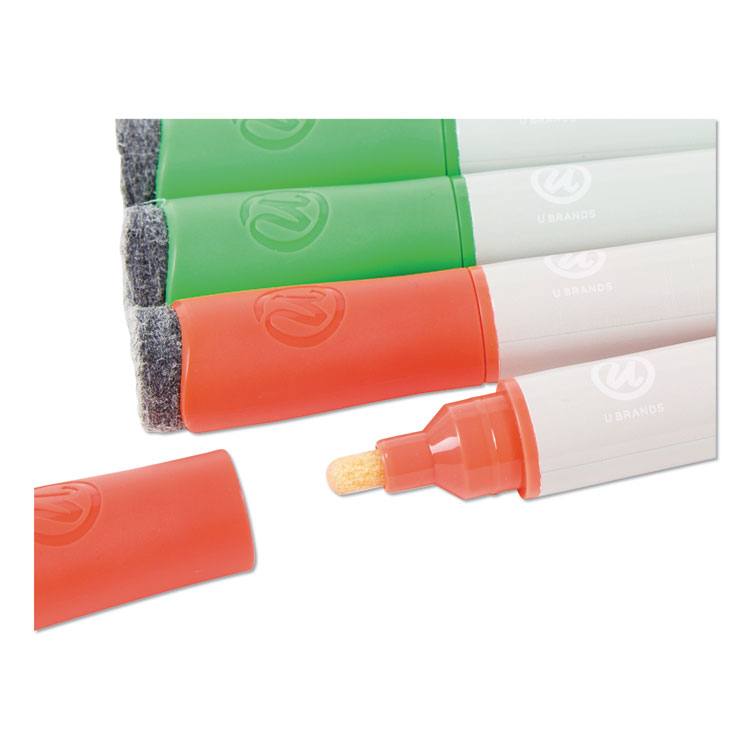 Bullet Tip Low-Odor Liquid Glass Markers with Erasers, Broad