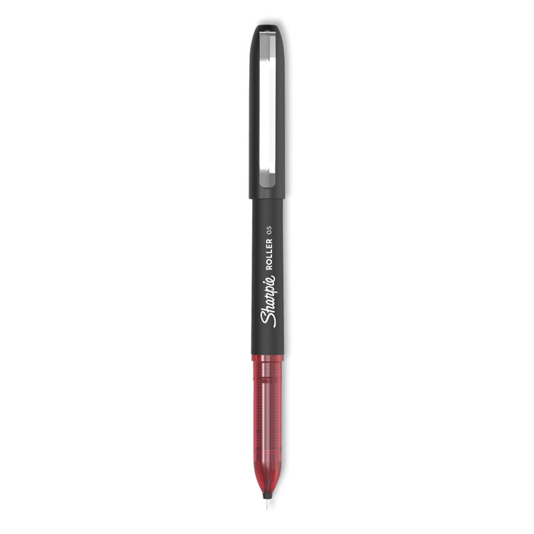 uniball Deluxe Roller Ball Pen, Stick, Extra-Fine 0.5 mm, Black Ink,  Metallic Gray/Black Barrel, Dozen