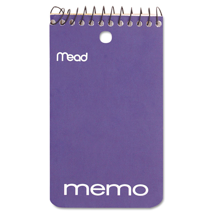 Picture of Memo Book, College Ruled, 3 x 5, Wirebound, Punched, 60 Sheets, Assorted