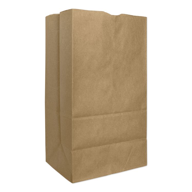 Grocery Paper Bags, 25# Squat Size, Extra-Heavy-Duty, 60# Basis Weight, 8.25" x 5.25" x 16.13", Kraft, 500/Bundle