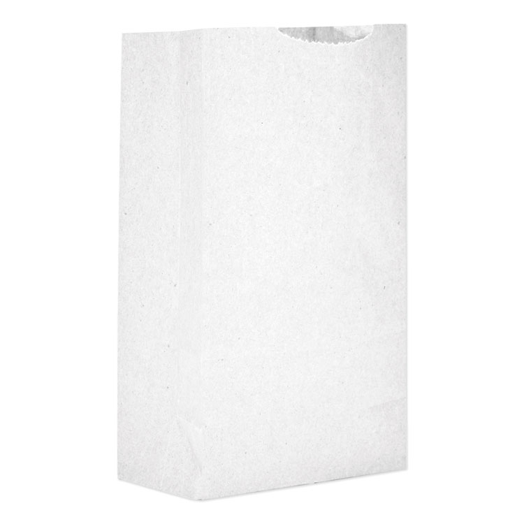 Grocery Paper Bags, 2# Size, 30# Basis Weight, 4.31" x 2.44" x 7.88", White, 6,000/Bundle