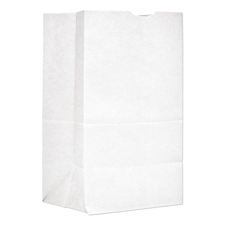 Grocery Paper Bags, 20# Squat Size, 40# Basis Weight, 8.13" x 5.88" x 12.5", White, 500/Bundle
