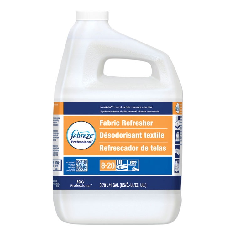 Professional Deep Penetrating Fabric Refresher, Linen And Sky, 1 Gal Closed-Loop Plastic Jug, 2/carton