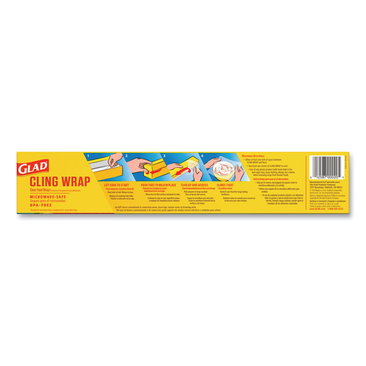 Glad Press'n Seal Food Plastic Wrap, 70 Square Foot Roll, 12 Rolls