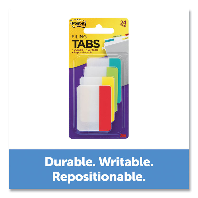 2 Angled Tabs, 1/5-Cut Tabs, Assorted Colors, 2 Wide, 24/Pack