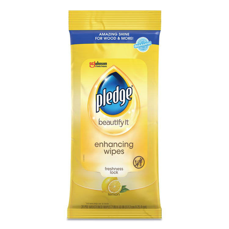 Pledge 72807 Lemon Scented Wipes 24 Count (Pack Of 12)