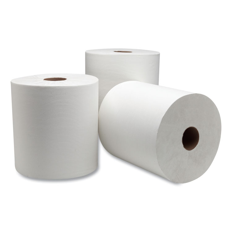 ADVANCED HARDWOUND ROLL TOWEL, 7.88" X 1000 FT, WHITE, 6 ROLLS/CARTON