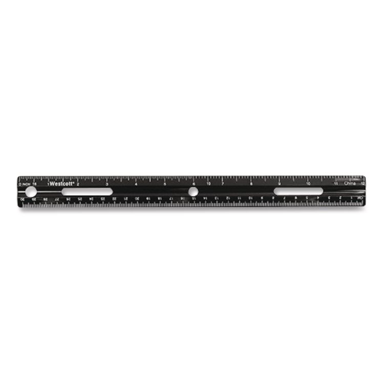 Kleenearth Recycled Ruler, Standard/metric, 12" Long, Plastic, Black