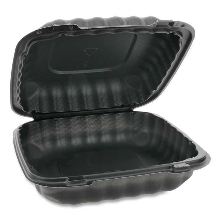 Dart 85MFPPHT1 ProPlanet 8 5/16 x 8 x 3 White Mineral-Filled 1  Compartment Hinged Lid Takeout Container - 75/Pack