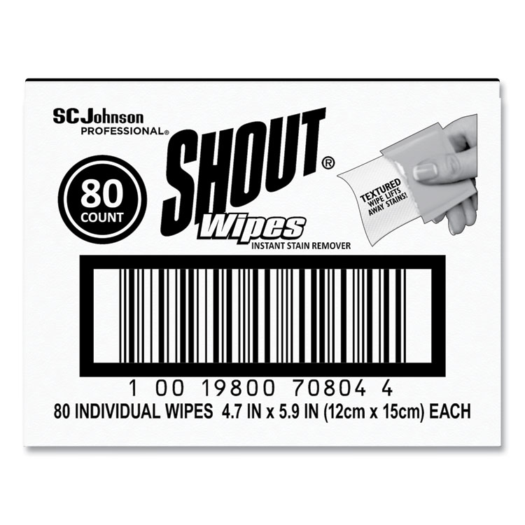  Shout Wipe & Go Stain Remover Wipes, 80 Count : Health