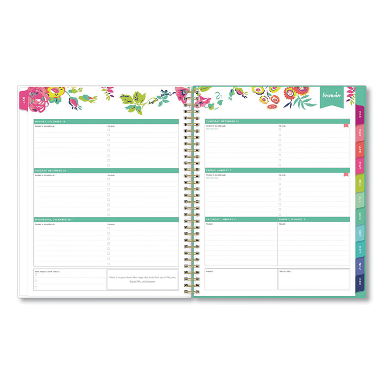 Blue Sky 100004: Analeis Monthly Planner, Analeis Floral Artwork, 10 x