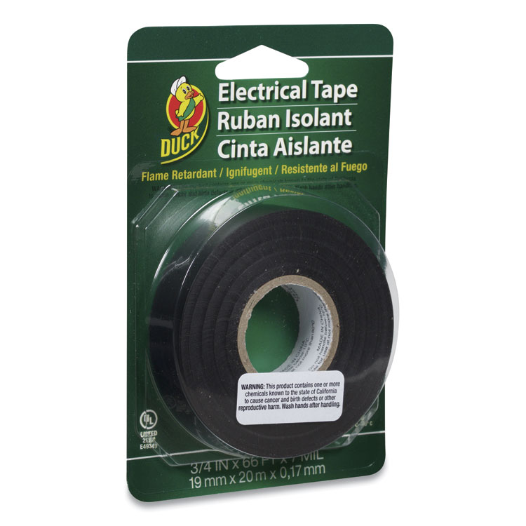 DUC551117, Duck® 551117 Pro Electrical Tape, 1 Core, 0.75 x 66 ft, Black