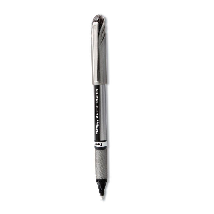 PENBL77A, Pentel® BL77-A EnerGel RTX Gel Pen, Retractable, Medium 0.7 mm, Black  Ink, Black/Gray Barrel