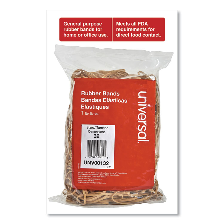 Universal 00132 32-Size Rubber Bands 1lb Pack -Sold as a 3 Pack