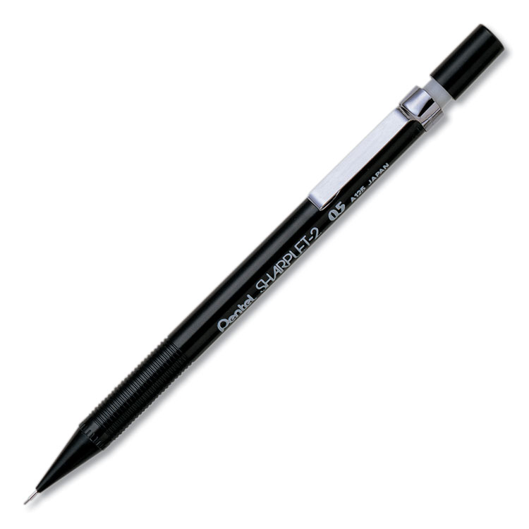 PENA125A, Pentel® A125A Sharplet-2 Mechanical Pencil, 0.5 mm, HB (#2.5),  Black Lead, Black Barrel