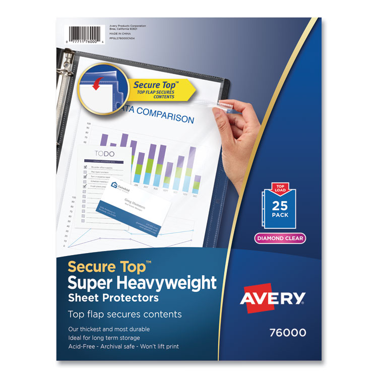 30 Sheets] Avery 74101 Page Sheet Protectors 8.5 x 11 Semi-Clear Economy