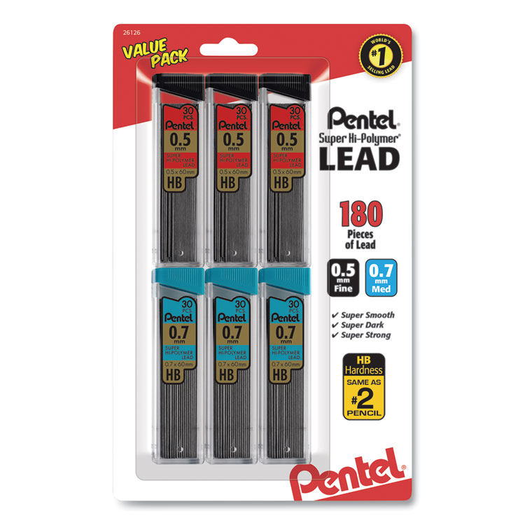 50-9-2H Pentel Thin Leads Tube of 12 0.9mm 2H 