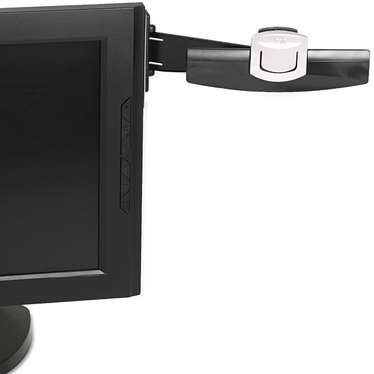 Picture of Swing Arm Copyholder, Adhesive Monitor Mount, Plastic, 30 Sheet Capacity, Black