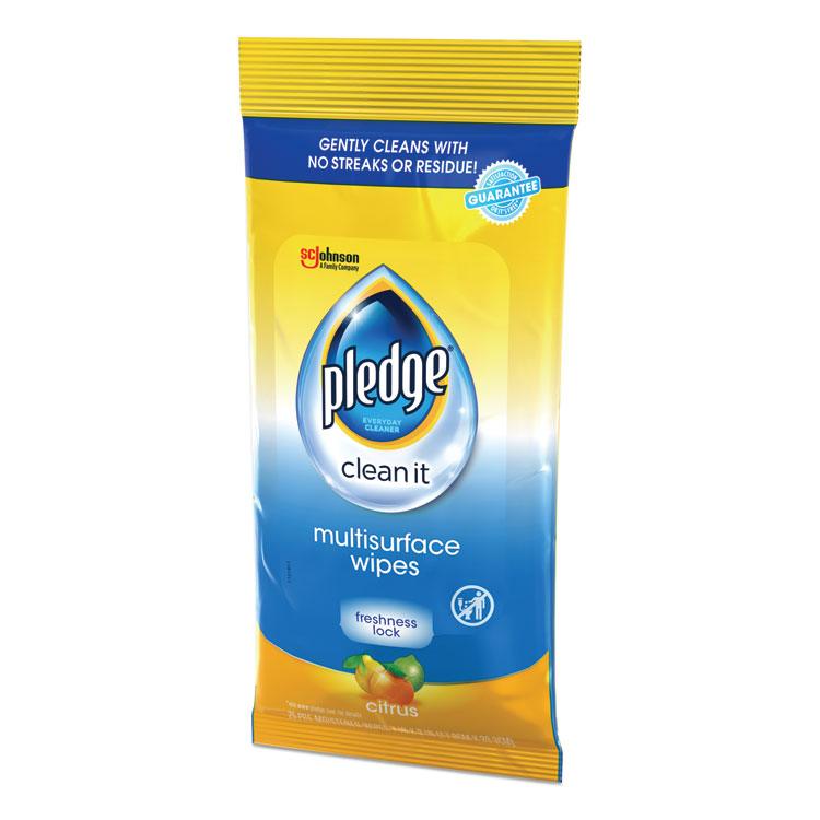 SJN336274 Pledge® 336274 MultiSurface Cleaner Wet Wipes, Cloth, 7 x